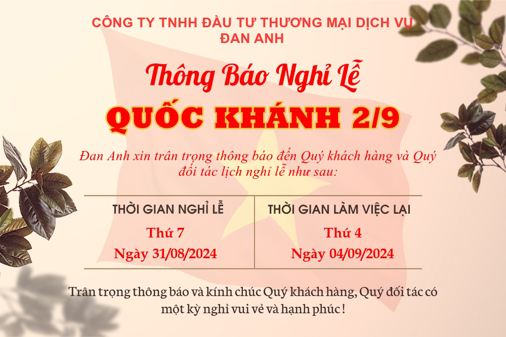 Thông báo nghỉ lễ 2/9 năm 2024